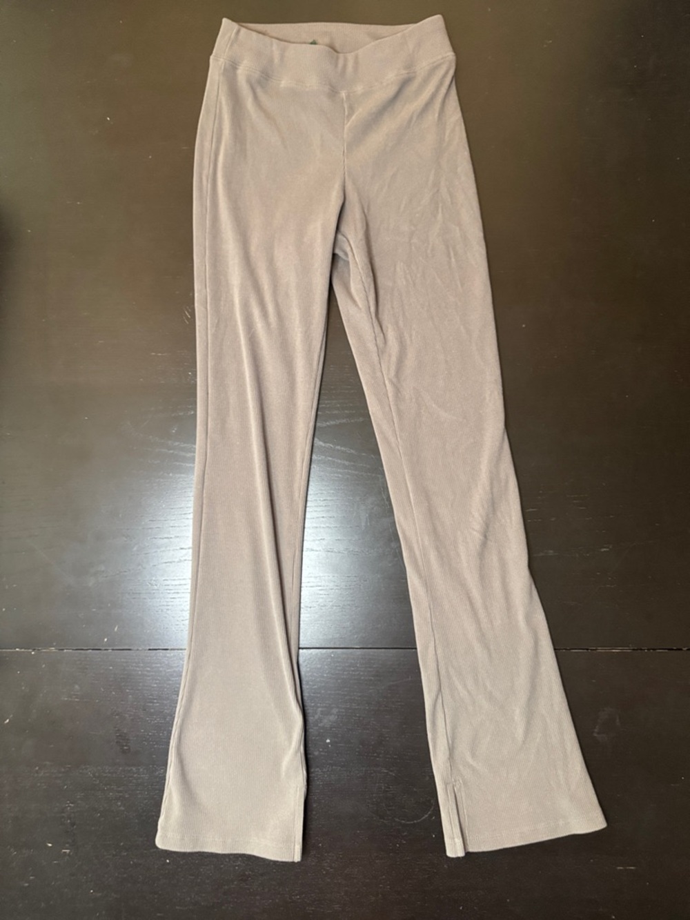 Light Taupe Flare Knit Pants